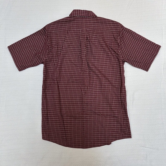 NWOT LL Bean Mens Red Plaid Button Down Short Sleeve Shirt - S Wrinkle Resistant - Picture 9 of 10